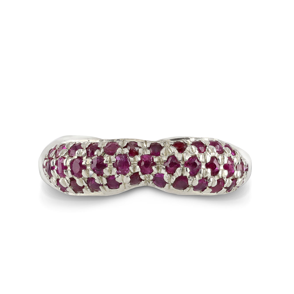 Ruby encrusted twiglet ring